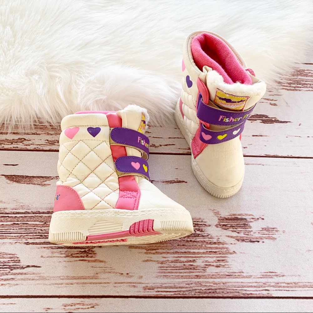Vintage Fisher Price Snow Boots with Pink and Purple Accents